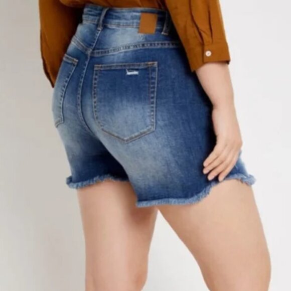 Eloquii Distressed Denim Shorts NWT - Picture 2 of 8